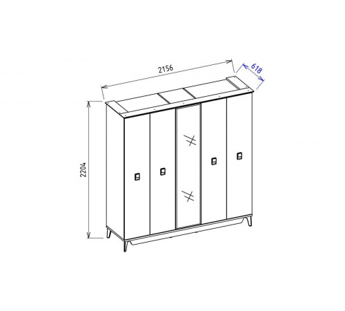 Шкаф 5-ти дверный Алвис (ALVIS) ALVIS-33 Шкаф 5-ти дверный Алвис (ALVIS) ALVIS-33