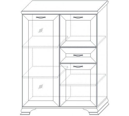 Шкаф низкий "тумба-витрина" Сиена (Бодега Белый) Шкаф низкий "тумба-витрина" Сиена (Бодега Белый)