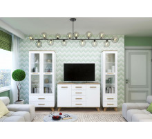 Гостиная Вега Скандинавия 2 (глянец, белый + дуб каньон) Гостиная Вега Скандинавия 2 (глянец, белый + дуб каньон)