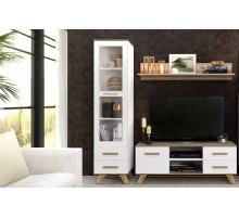 Гостиная Вега Скандинавия 3 (глянец, белый + дуб каньон) Гостиная Вега Скандинавия 3 (глянец, белый + дуб каньон)