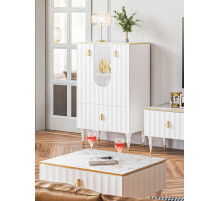 Комбинированный шкаф витрина Лоренсо МН-043-01 белый Комбинированный шкаф витрина Лоренсо МН-043-01 белый