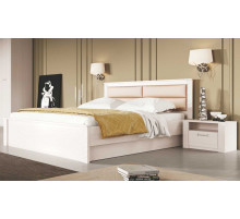 Двуспальная кровать Элана, цвет Бодега белая Двуспальная кровать Элана, цвет Бодега белая