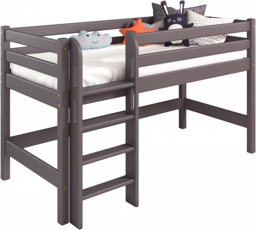 Низкая кровать Соня Лаванда с прямой лестницей вариант 11 Низкая кровать Соня Лаванда с прямой лестницей вариант 11