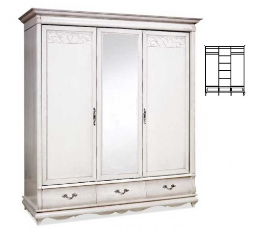 Шкаф для одежды Оскар ММ-216-01/03 (белая эмаль+пт) Шкаф для одежды Оскар ММ-216-01/03 (белая эмаль+пт)