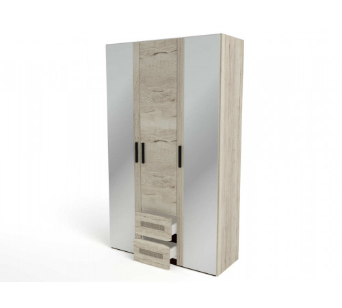 Трехстворчатый шкаф для одежды СМ-12 Мале с зеркалом Трехстворчатый шкаф для одежды СМ-12 Мале с зеркалом