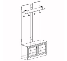 Вешалка с тумбой для прихожей Лира 58 светлая Вешалка с тумбой для прихожей Лира 58 светлая